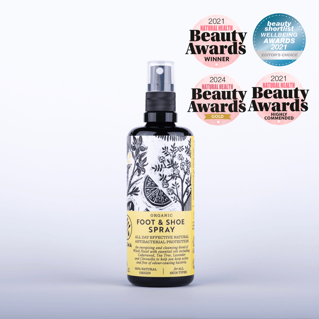 Award winning best natural vegan organic foot shoe deodorant